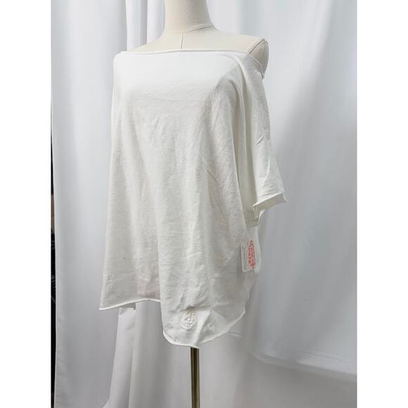 NWT! Free People Women's Slam Dunk Tee White LARGE - Picture 5 of 12
